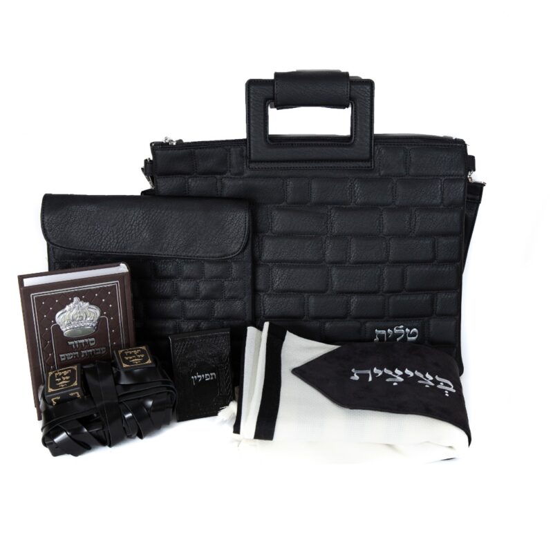 ערכת בר מצווה דגם אבנים שחור