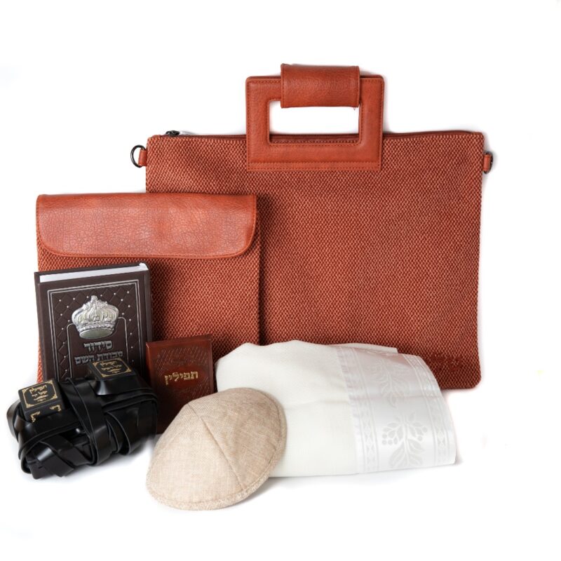 ערכת בר מצווה דגם פשתן חום